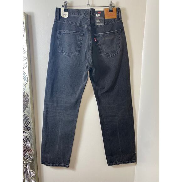 NWT LEVI'S JEANS 28 PREMIUM 90S 501 BLACK FADED BAGGY STRAIGHT FIT STITCH SCHOOL - Picture 4 of 16